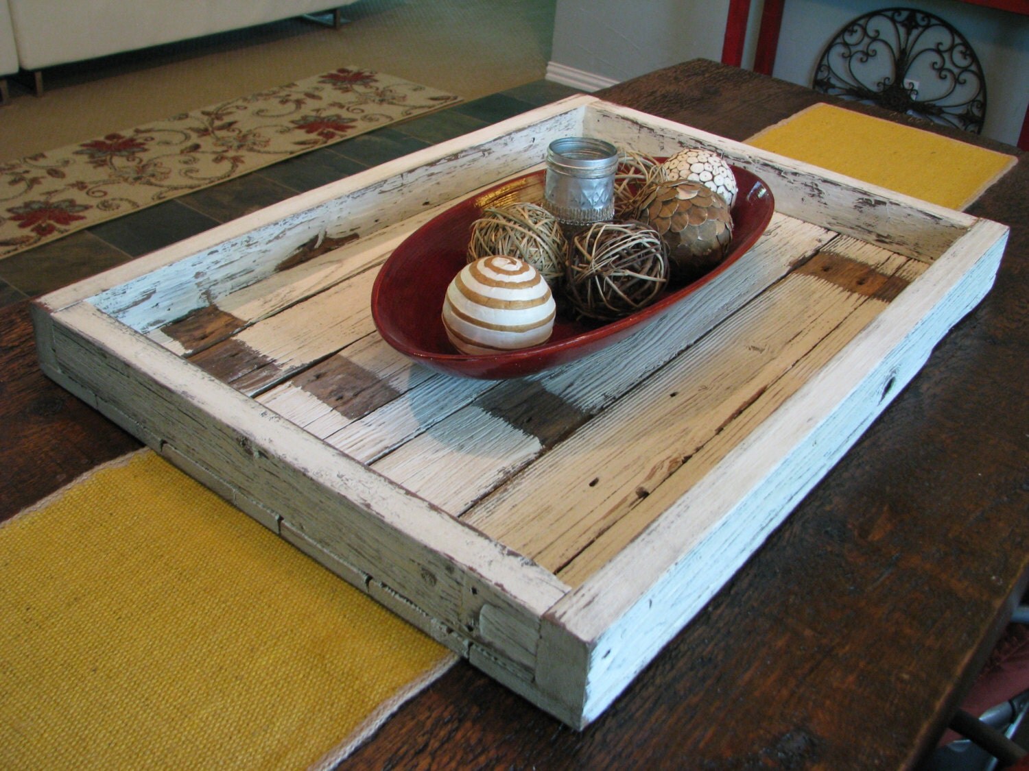 Ottoman Tray in Farmhouse White by DougAndCristyDesigns on Etsy