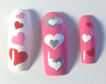 Popular items for heart nail decals on Etsy