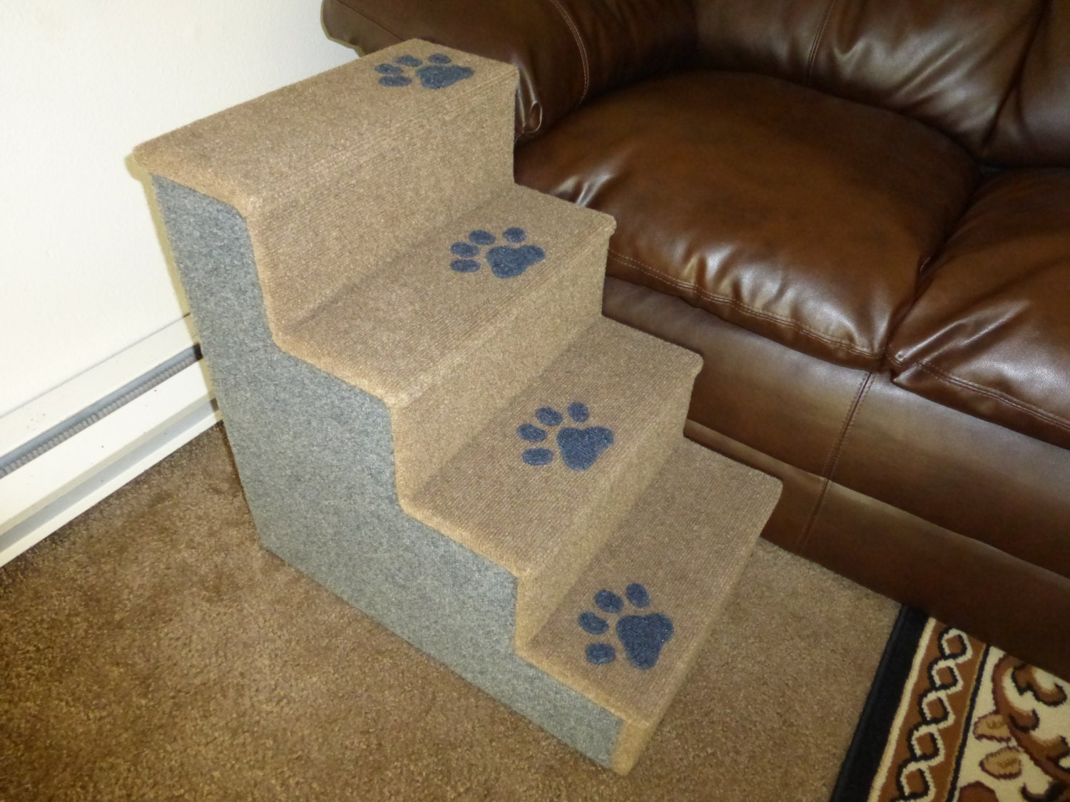 24 inches tall wooden dog steps pet stairs by PetLoversFurniture