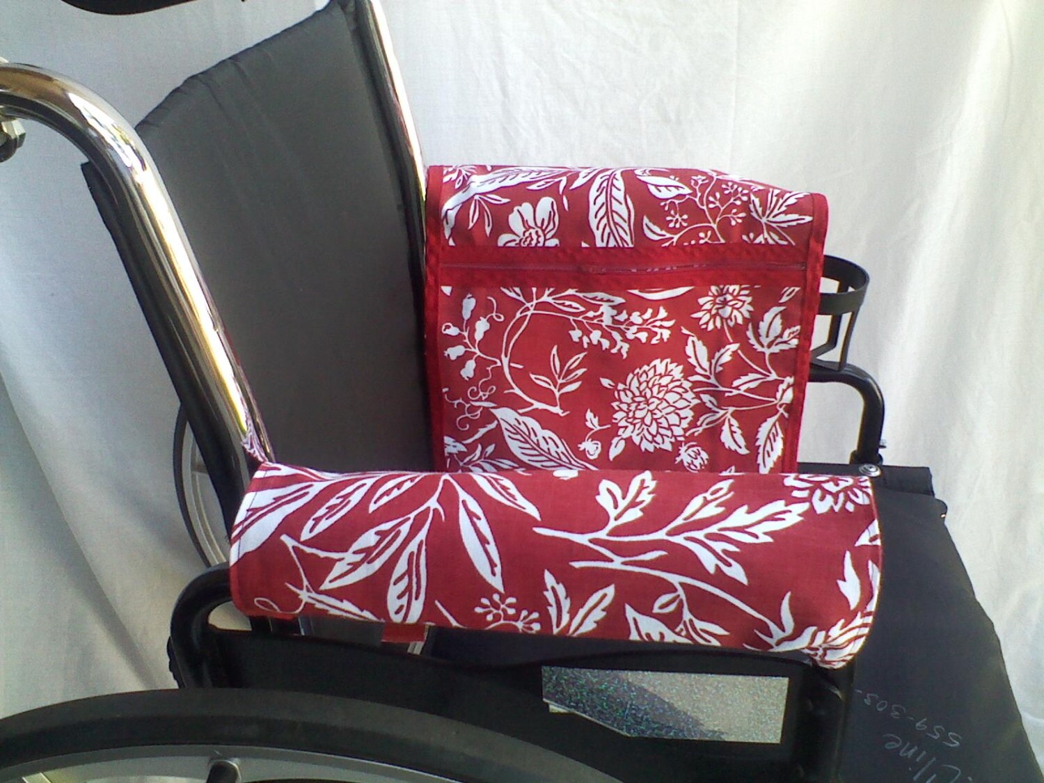 Wheelchair Armrest Pouch/Bag or Walkerlined zippered pocket