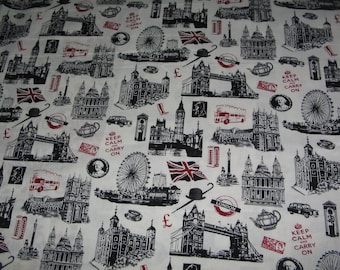 Black white All London City Window Curtain Valance