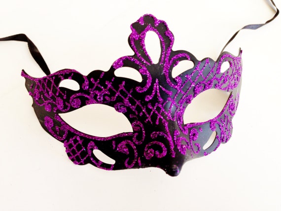 Kids mask Purple Glitter Mask Halloween Mask Masquerade Masks