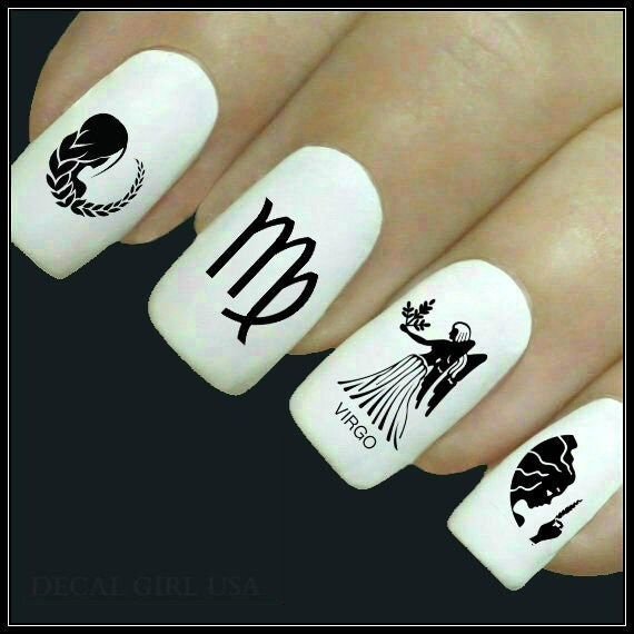 Nail Decal Virgo Nail Art 20 Water Slide Decals Fingernail