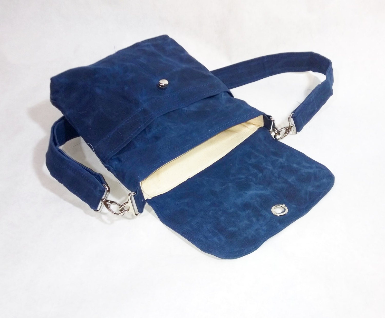 waxed cotton cross body bag