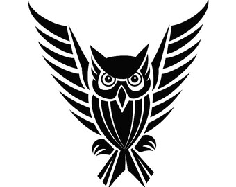 tribal owl tattoo etsy tribal owl tattoo etsy