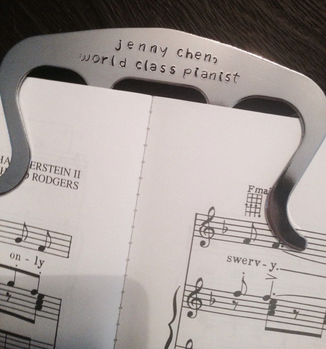 Personalized Music Page Holder Book Clip Piano Music