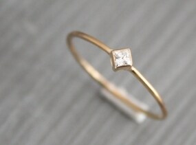 14k Diamond solid gold ring, engagement ring, wedding ring, diamond ring, Handmade