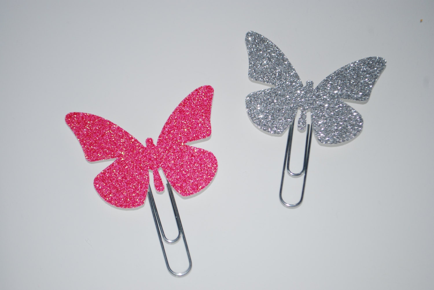 2 Glitter Butterfly Paper Clips