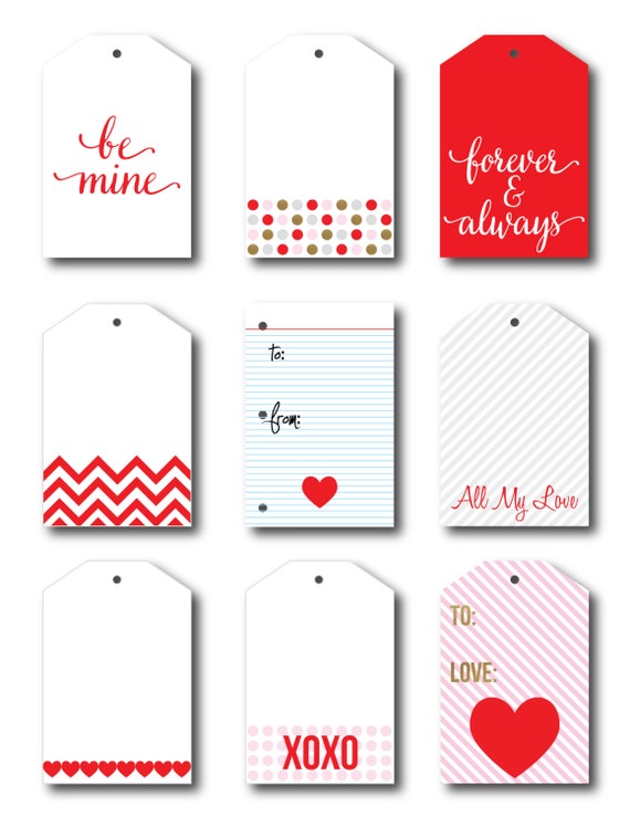 Download Items similar to SVG Valentine's Day Gift Tags - Print ...