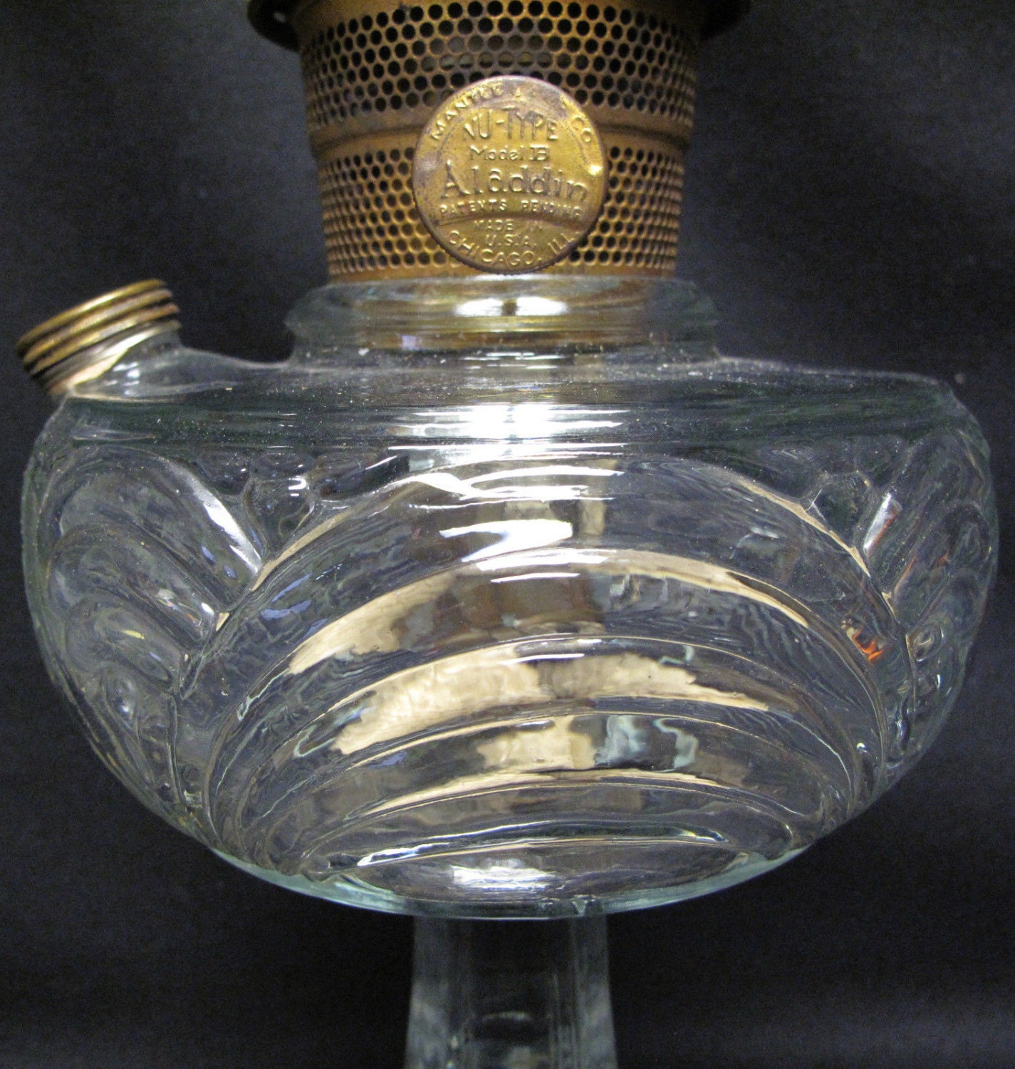 ALADDIN WASHINGTON DRAPE Clear Glass Oil Kerosene Lamp Model B