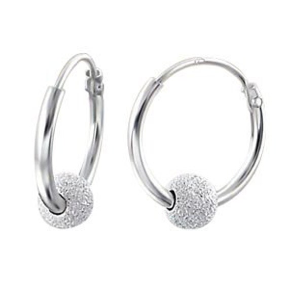 Sterling Silver Small Endless Hoop Earrings with by JewelryTrain