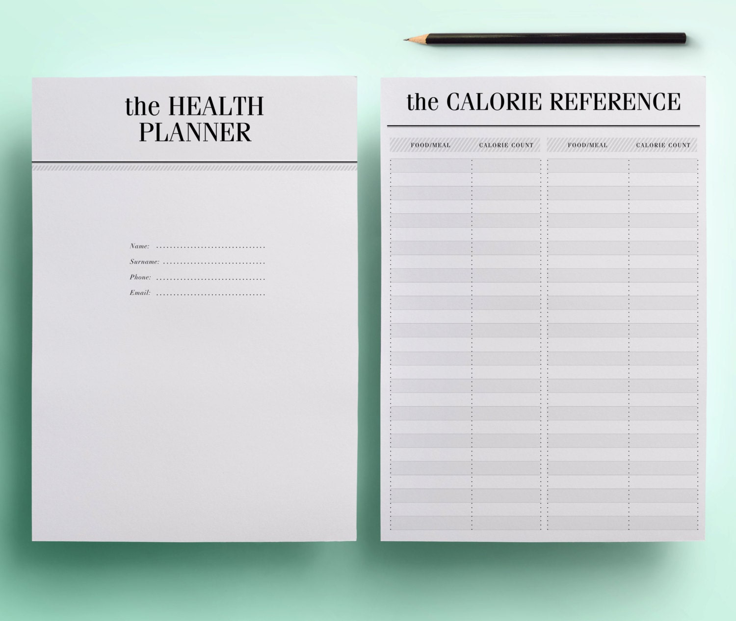 A4 Health and Fitness Planner Pack Fitness Tracker