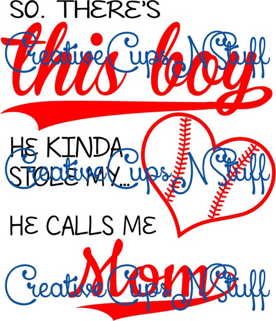 Download Items similar to This Boy Stole My Heart - Baseball Mom Design - EPS, SVG, PNG, Silhouette ...