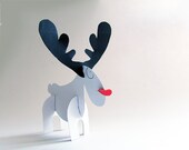 Santa Claus's reindeer - Paper reindeer - Rudolph - Christmas decoration - Instant Download - PDF DIY