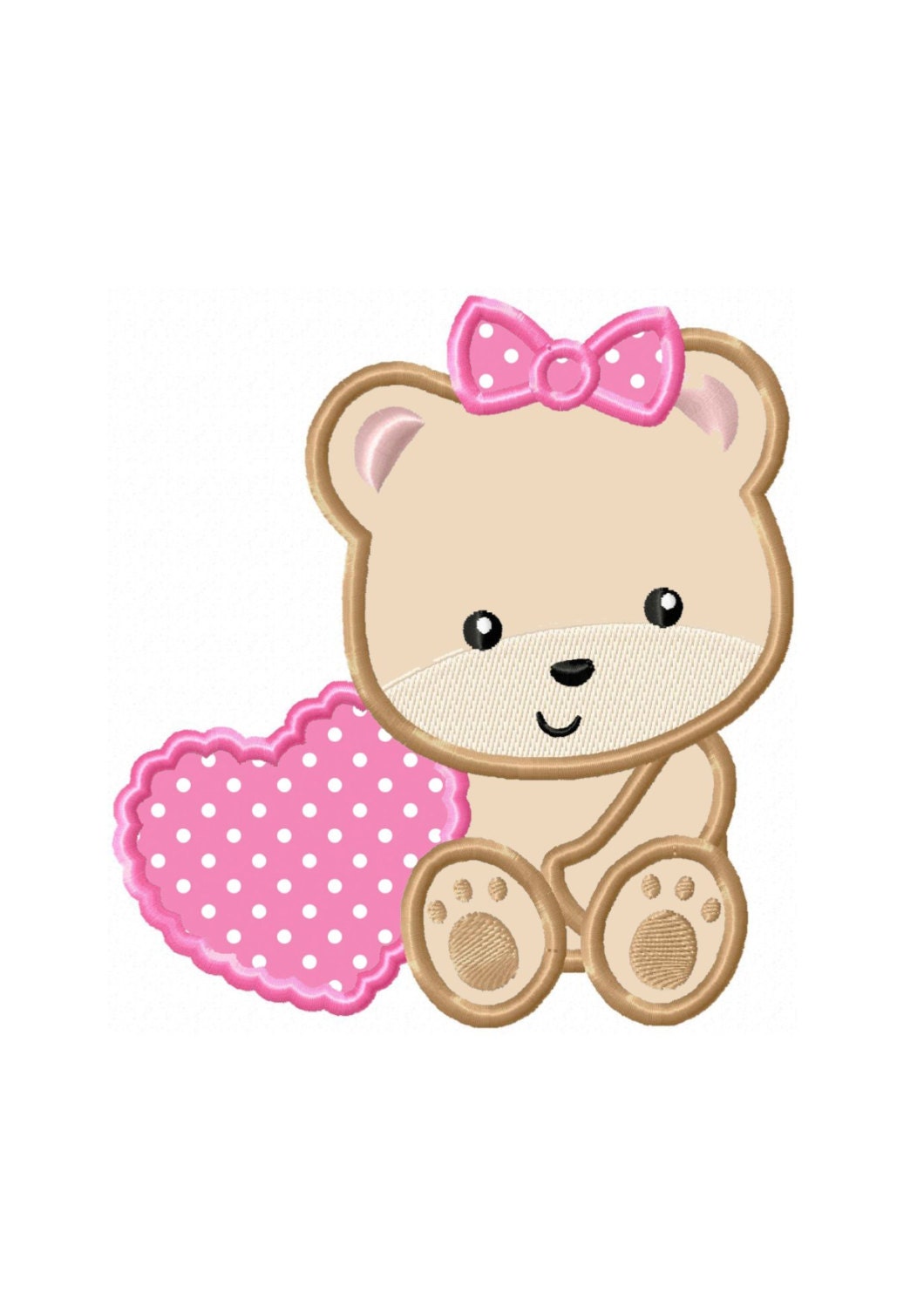 Applique machine jessecmault design no 161baby girl bear