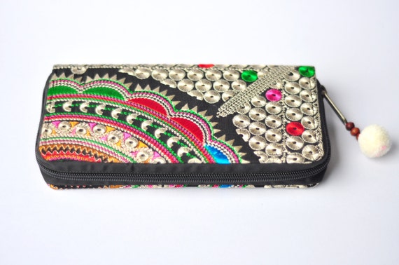 cotton long wallet cotton wallet fasion wallet women by SabanNga