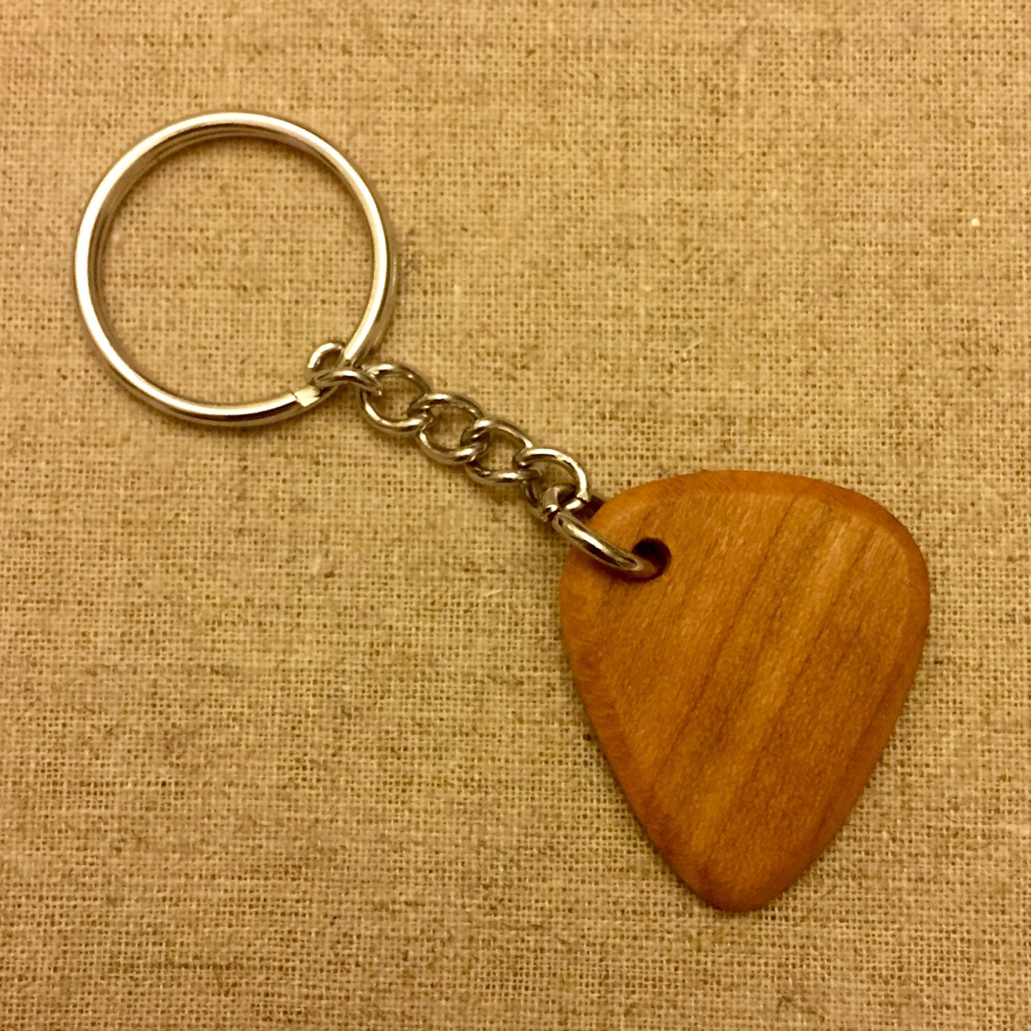 Wooden Guitar Pick Keychain Cherry Wood by dBpicks on Etsy