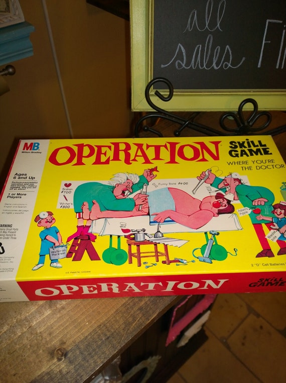 Vintage 1965 Operation Game Smoking Doctor Box 100 Complete Functional Light and Buzzer