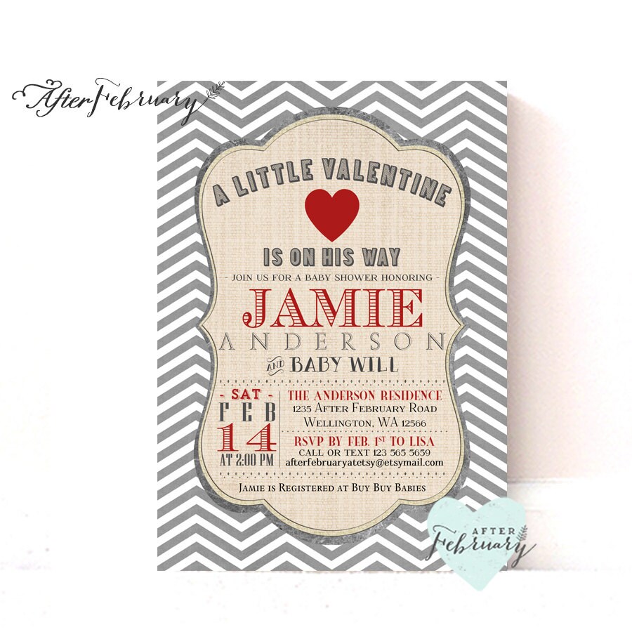 Boy Valentine Baby Shower Invite Valentine's Day