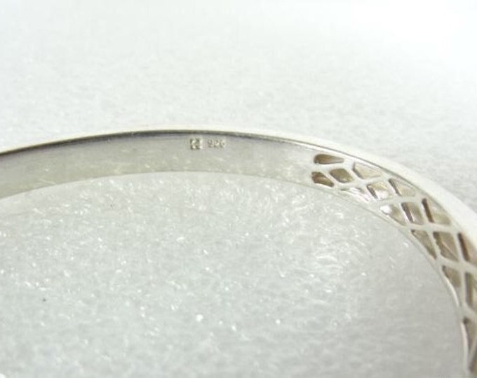 Storewide 25% Off SALE Beautiful Vintage Sterling Silver Hard Spiral Cuff Bracelet Featuring Beautiful Matching Garnet Gemstones