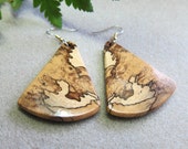 Spalted Tamarind, Exotic Wood Earrings handcrafted by ExoticwoodJewelryAnd Hypo allergenic Ear wires