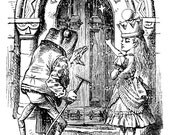 38 -  Beautiful Alice in wonderland print by John Tenniel, Wonderland decor, Wonderland print, Alice illustration, Alice adventures