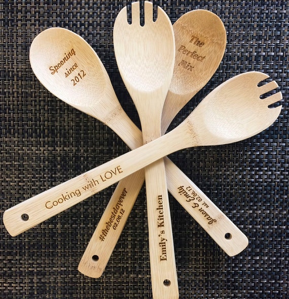 Engraved Wooden Spoons Set of 2