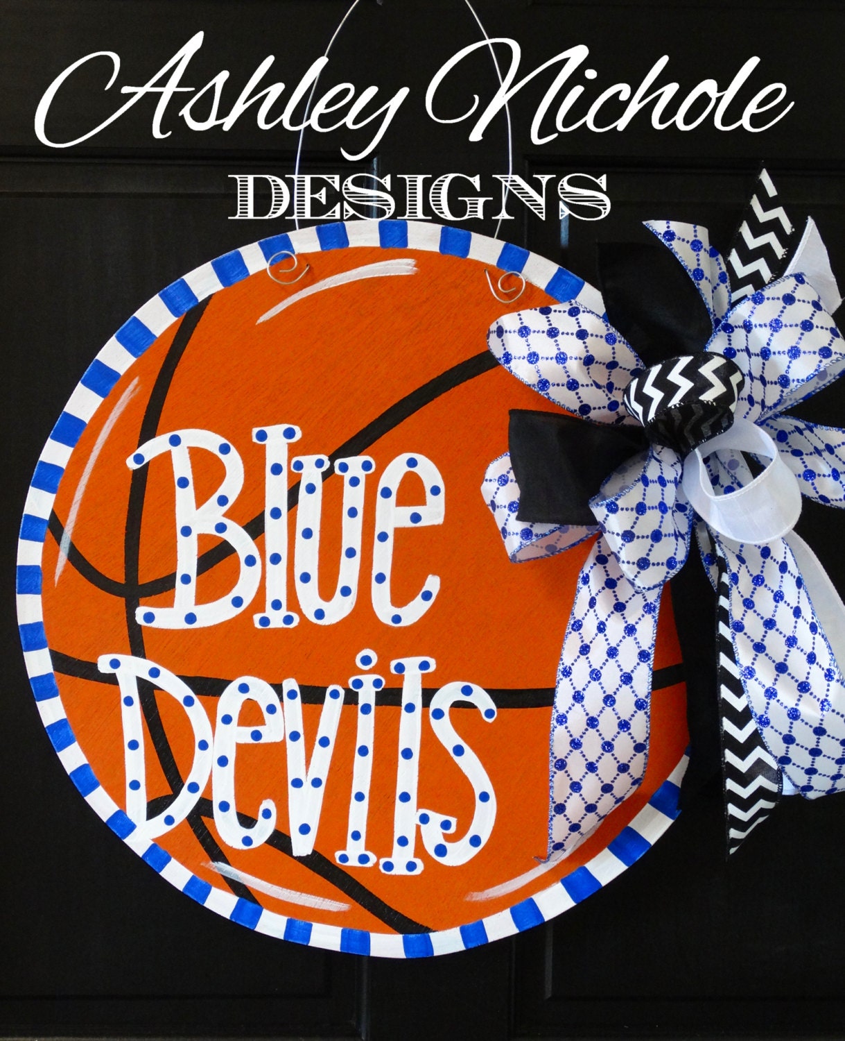 Team Basketball Door Hanger Basketball Wreath