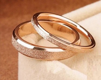 Frosted 18K Rose Gold Ring (Thick)