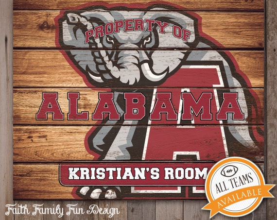 Señal de alabama crimson tide equipo por faithfamilyfundesign