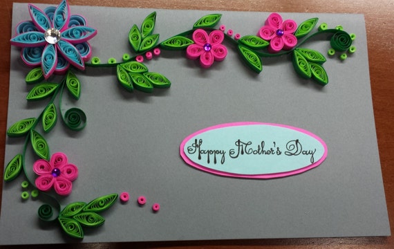 Articles similaires à Carte de fête des mères Quilling sur ...