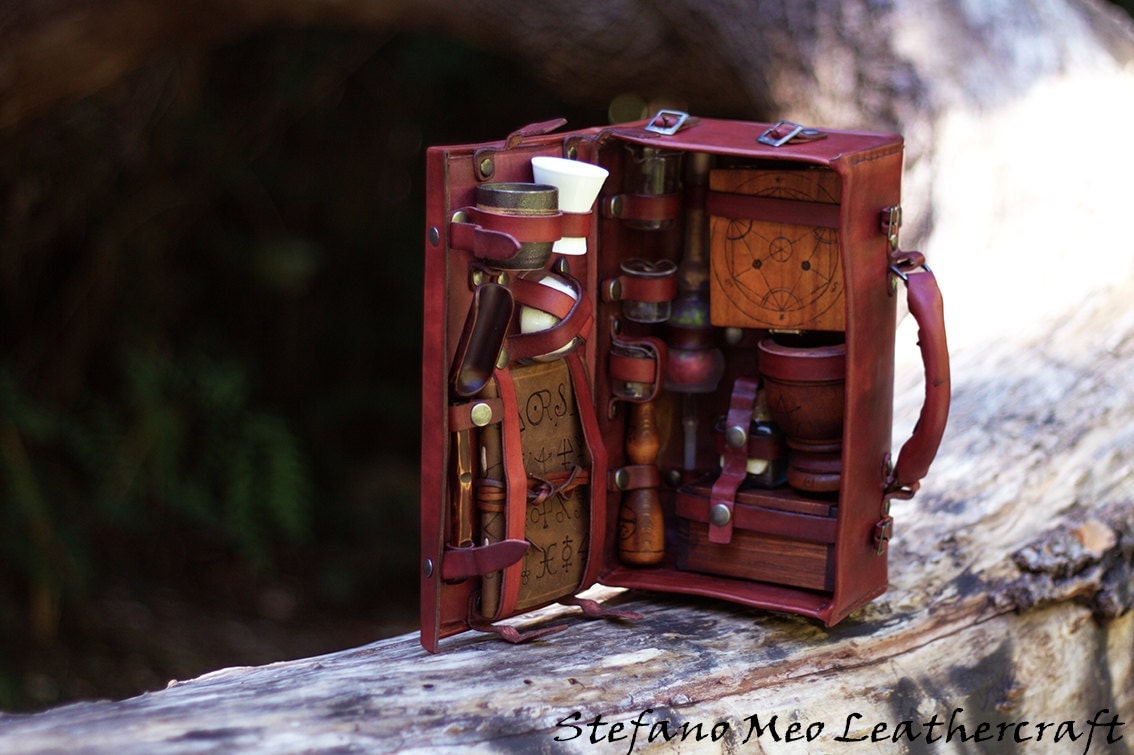 LARP Kit completo da Alchimista in pelle e cuoio