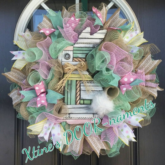 Easter Wreath, Easter Bunny Wreath, Spring Wreath, Pastel Colored Wreath, Bunny Wreath