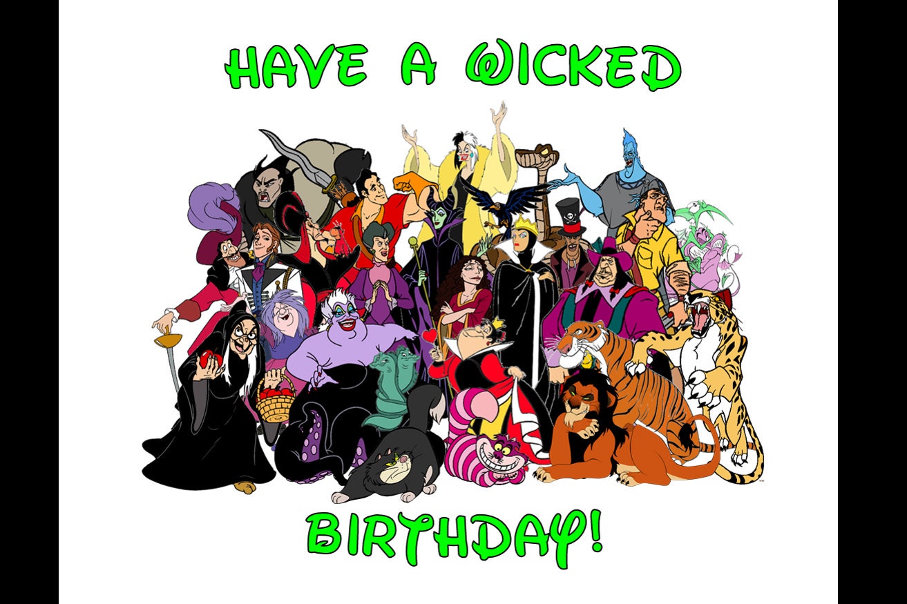 Disney Villains Birthday Card 'Have a wicked by