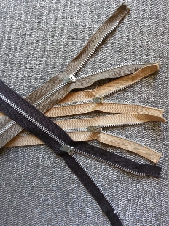 Set of 4 Vintage Metal Talon Zippers from the 1960's by HLKay