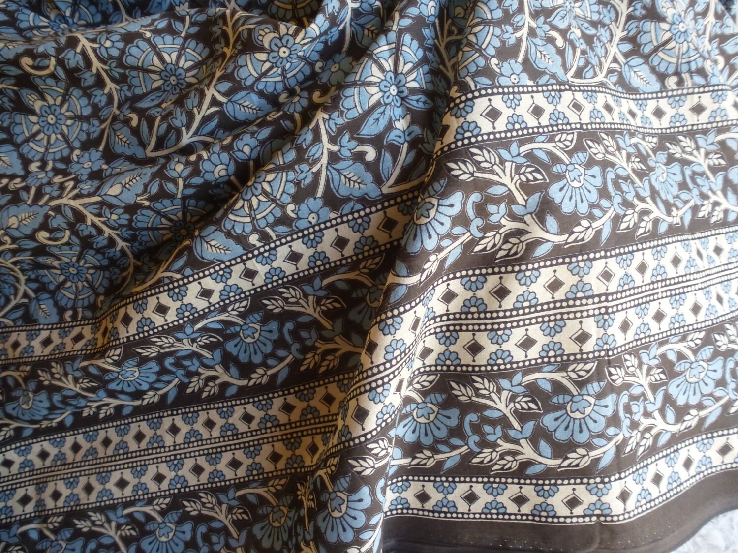 Cotton Border Print Fabric by the Yard by StevieSaintFabrics