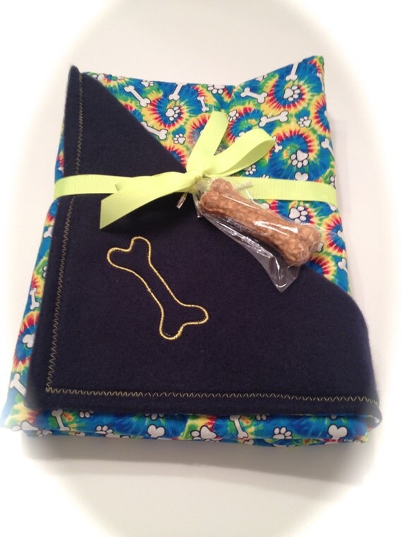 Tie Dye Bones Dog Blanket by TheButtonBoxStore on Etsy