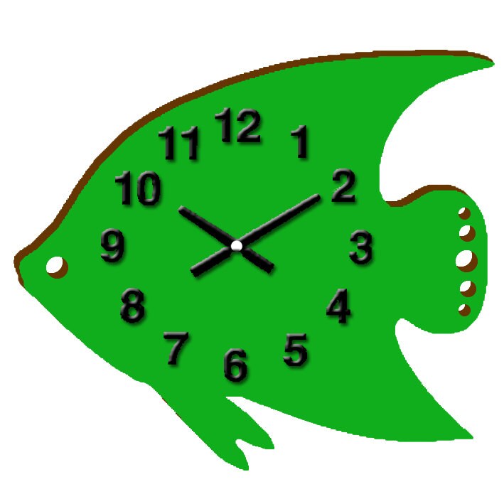 Fish Clock for Baby NurseryWooden Clock Kids RoomsHandmade