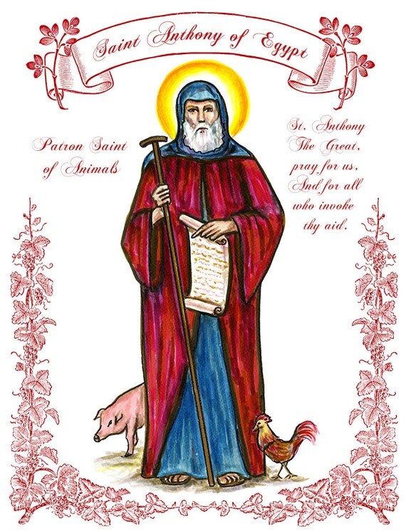 Items similar to St Anthony the Great of Egypt Patron Saint of Animals