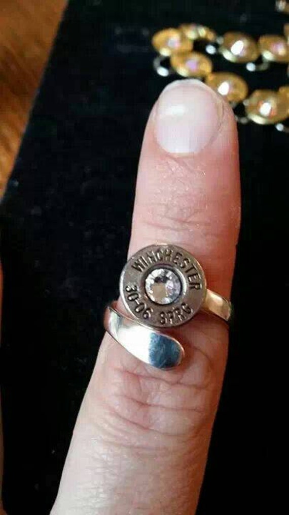 Bullet casing ring Solid Sterling silver by ShotsFiredDesigns