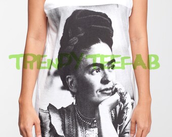 Frida Kahlo Shirt Mexican Artist White Women Tank Top T-Shirt Sleeveless Vest Unisex Shirt Size S , M , L