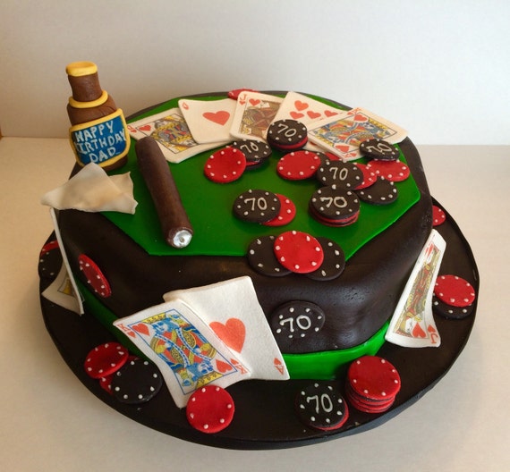 Poker Themed Cake Topper Set: 12 Fondant Playing Cards 20