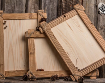 Handcrafted reclaimed wood poster frame