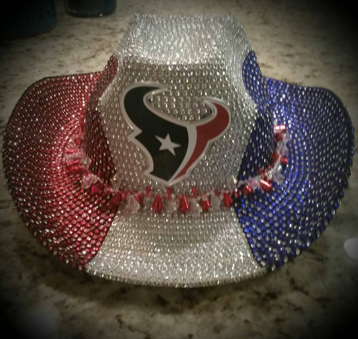 Houston Texans bling hat by BlingBlingLicious on Etsy