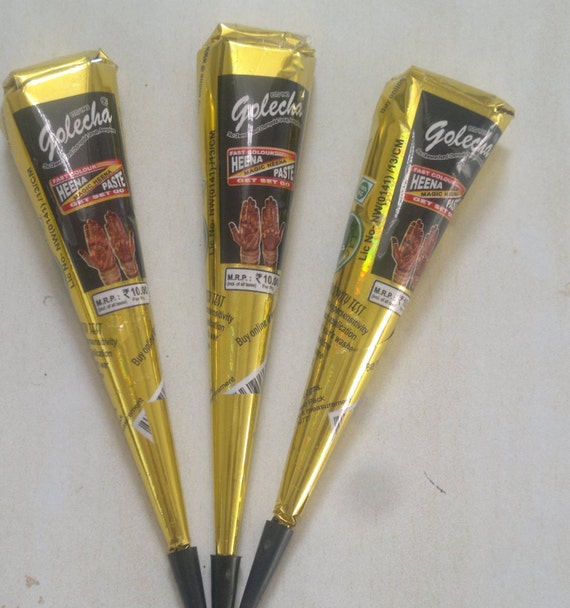 3pc's dark black henna kit make own tattoo fresh henna