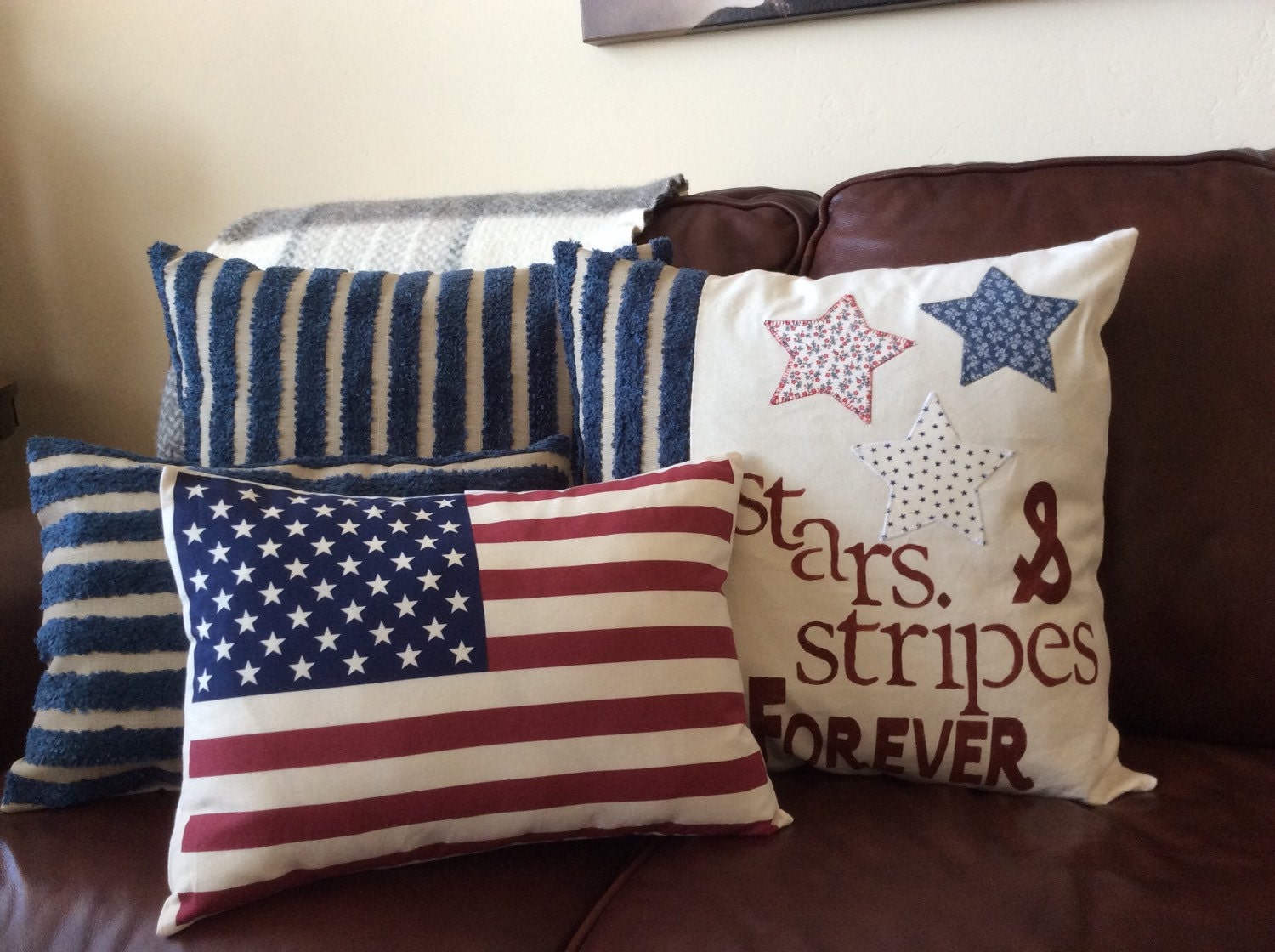 American Flag Pillow star and stripe pillowThrow Pillow