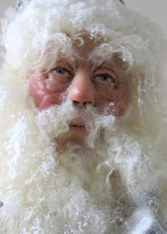 Santa Doll, ooak Old Man Winter Santa figurine, Handcrafted by artist Walt Carter