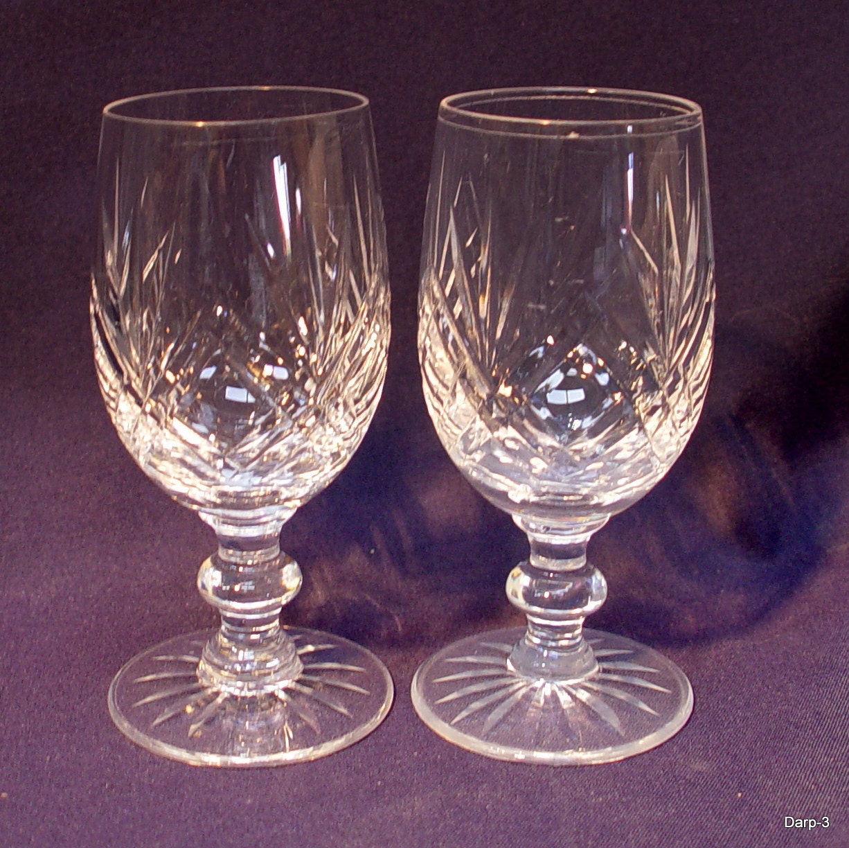 2 Vintage Cut Crystal Glass 80 ml Sherry Glasses with by darp3
