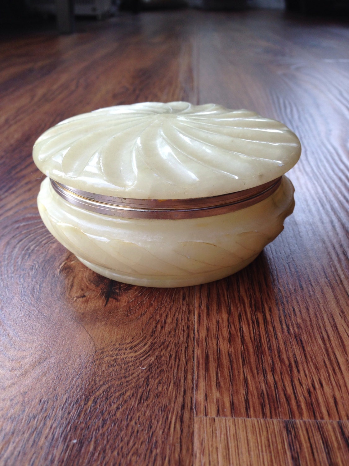 Vintage alabaster box hand carved from by wickedlabelindustry