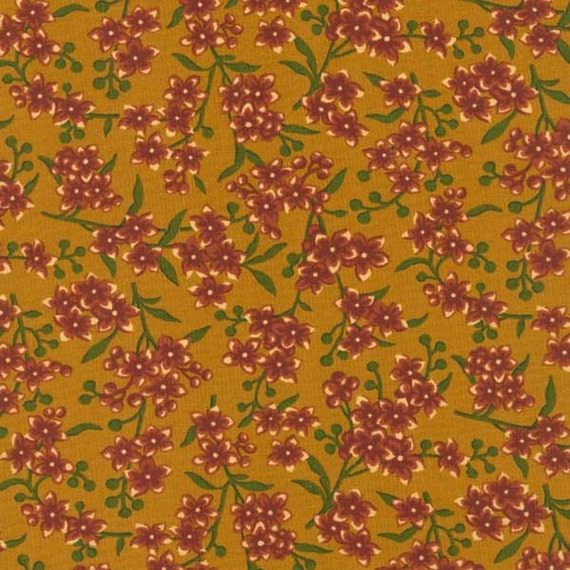 Thimbleberries Northern Lights Chestnut Floral Fabric
